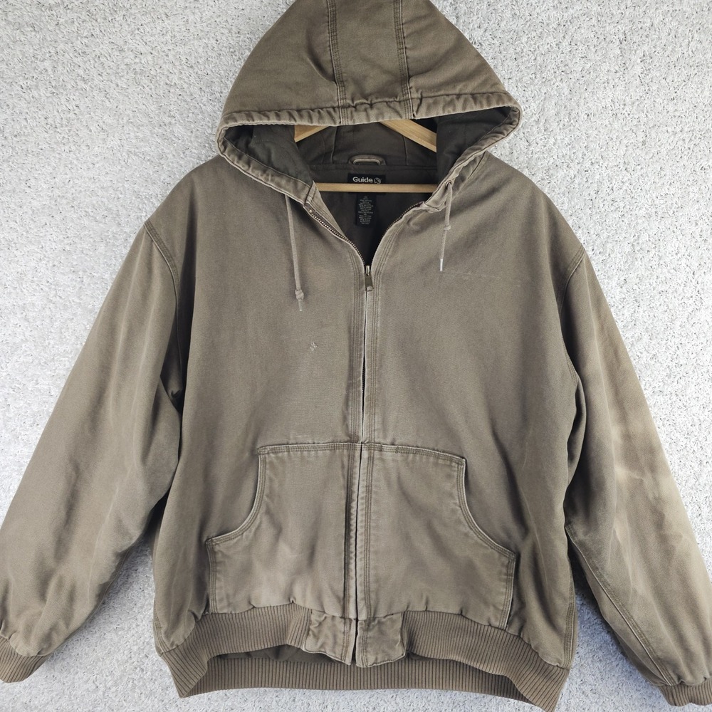 Vintage Guide Series WorkWear Jacket Mens XL Heavy Duty Canvas Quilted Sun Faded